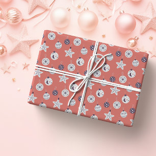 Boho Dreams Modern Holiday Ornaments Wrapping Paper