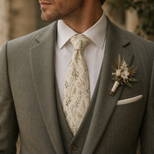 Boho Dried Fern & Wild Twig Botanical Tie