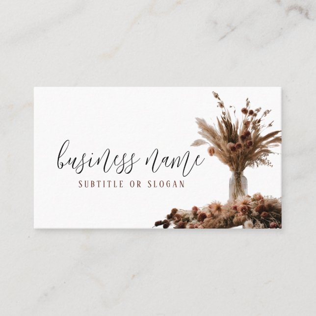 Boho Dried Floral Business Card (Front)