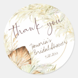 Boho Dried Floral Favour 2 Classic Round Sticker