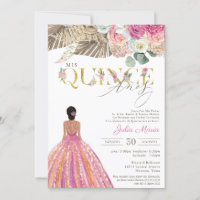 Boho Dried Floral Spanish Mis Quince Anos Birthday