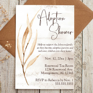Boho Dried Florals Adoptive Baby/Child Shower Invitation