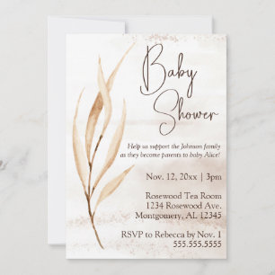 Boho Dried Florals Baby Shower Invitation