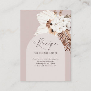 Boho Dried Leaves Recipe Request Bridal Shower Enclosure Card