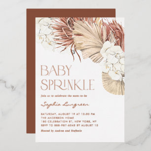 Boho Dried Palm Leaves and Orchids Baby Sprinkle