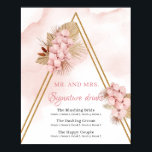 Boho Dried Palm Leaves Blush Pink Signature Drinks Poster<br><div class="desc">Boho Dried Palm Leaves Blush Pink Signature Drinks Sign , Boho trendy design featured Dusty pink orchid mixed dried palm leaves oven into faux gold geometric arch, Modern dried tropical flowers and leaves wedding or bridal shower sign. Dry Flowers Sign for Wedding , Bridal Shower or Baby Shower, Contact me...</div>