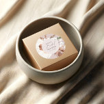 Boho Dried Palm Leaves Wedding Square Sticker<br><div class="desc">Boho bouquet of dried palm leaves and white flowers.</div>