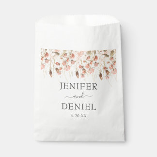 Boho Dried Watercolor Floral Wedding Favour Bags