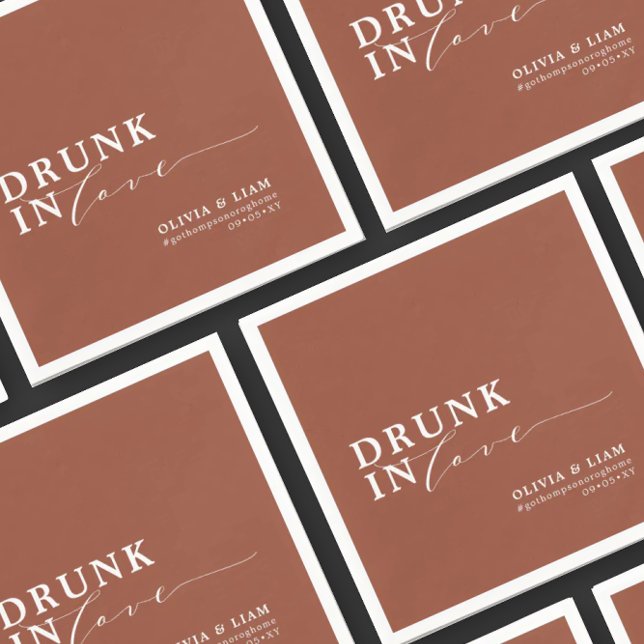 Boho Drunk In Love Terracotta Rust Wedding  Napkin (Creator Uploaded)