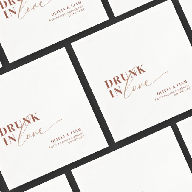 Boho Drunk In Love White Terracotta Wedding  Napkin (Creator Uploaded)