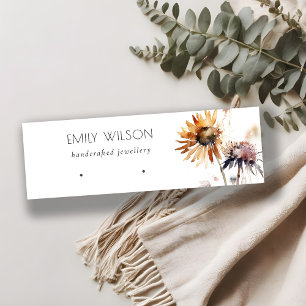 Boho Dry Wildflower Watercolor Earring Display Mini Business Card