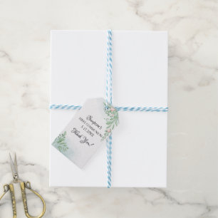 Boho Dusty Blue Eucalyptus Confirmation Favour Gift Tags