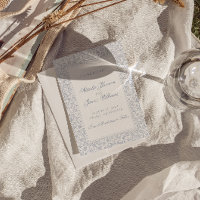 Boho Dusty Blue Floral Fancy Botanical Wedding 