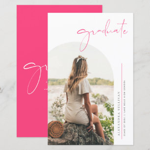 Boho Dusty Blue Minimalist Arch Photo Graduation