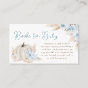 Boho Dusty Blue Pumpkin Books for Baby Enclosure Card