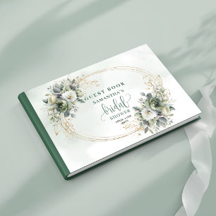 Boho Dusty Green Eucalyptus Bridal Shower Guest Book