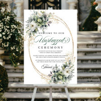 Boho Dusty Green Unplugged Ceremony Poster