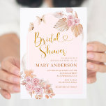 Boho Dusty Pink Floral Bridal Shower  Invitation<br><div class="desc">Boho Dusty Pink Floral Bridal Shower Invitation
Wording can be changed into any occasion
Pampas Bridal Shower Brunch</div>