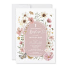 Boho Dusty Pink Wildflower Meadow Baptism 