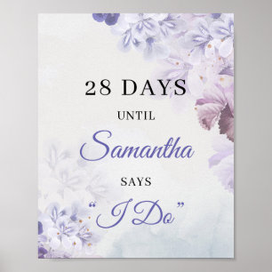 Boho Dusty purple lavender lilac spring Contdown Poster