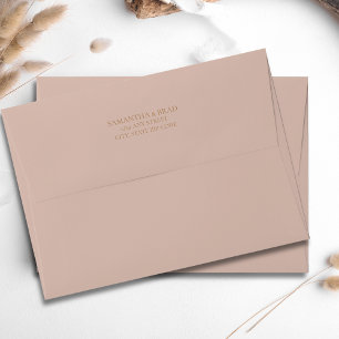 Boho Dusty Rose Basic Wedding Invitation Envelope