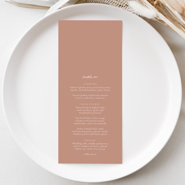 Boho Dusty Rose Elegant Minimalist Wedding Menu (Creator Uploaded)