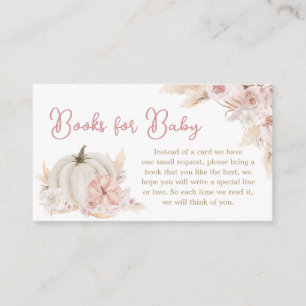 Boho Dusty Rose Pumpkin Books for Baby Enclosure Card