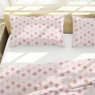 Boho Dusty Rose Tribal Geometric Aztec Pattern Pillowcase