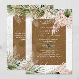 BOHO Earth Colour Pampas Grass Wedding Invitation