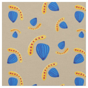 Boho earth tone hand-painted pattern fabric