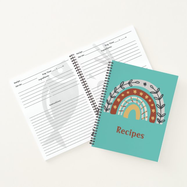 Boho Earth Tone Rainbow Notebook (Inside)