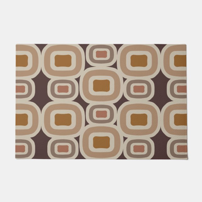 Boho Earth Tones Abstract Shapes Doormat (Front)