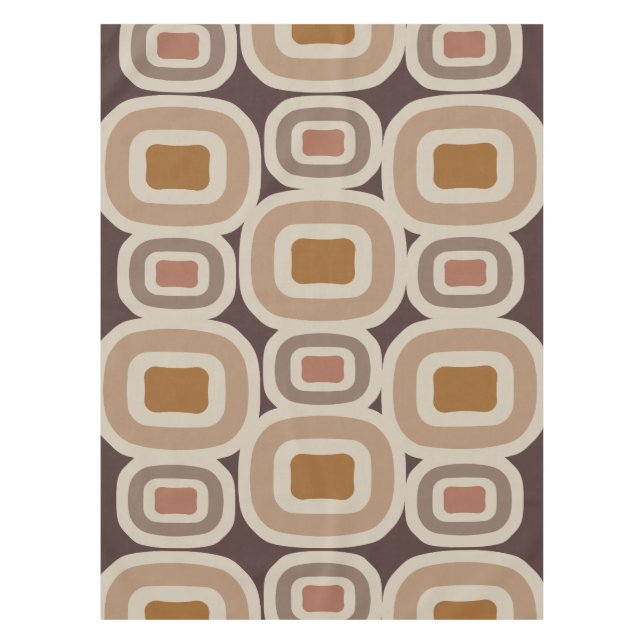 Boho Earth Tones Abstract Shapes Tablecloth (Front)