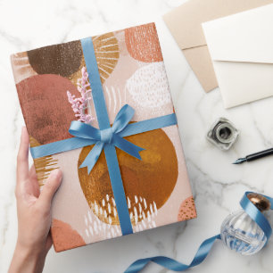 Boho Earth Tones Terracotta Abstract Pattern Wrapping Paper