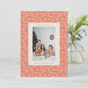 Boho Earthy Botanical Border Custom Photo Holiday Card