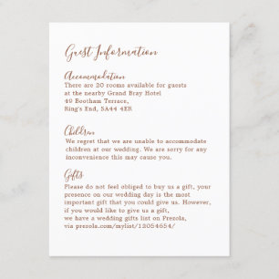 Boho Earthy Botanical Elegant Ivory Guest Enclosure Card