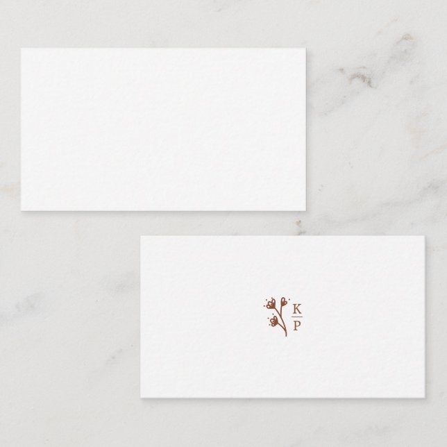 Boho Earthy Botanical Elegant Ivory  Place Card (Front/Back)