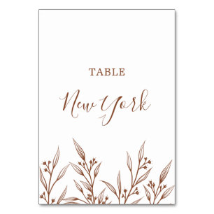 Boho Earthy Botanical Elegant Ivory Table Number