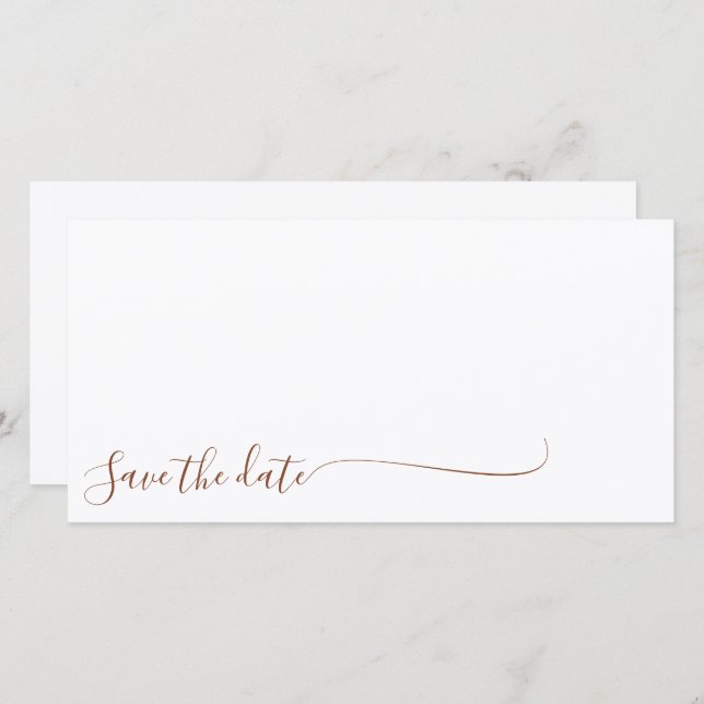 Boho Earthy Botanical Elegant Ivory White Save The Date (Front/Back)