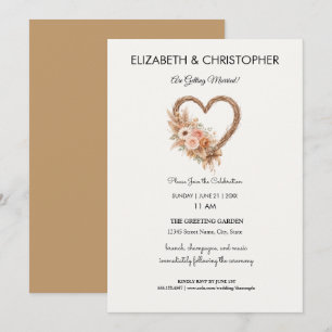 Boho Earthy Elegant Simple Wedding Invitation
