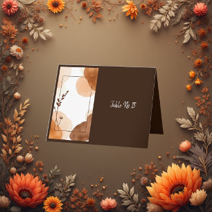 Boho Earthy Floral Accents table number card
