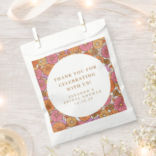 Boho Earthy Floral Bridal Shower Custom Thank You Favour Bags