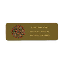 Boho Earthy Mandala Return Address