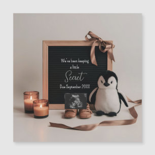 Boho earthy neutral pregnancy announcement card