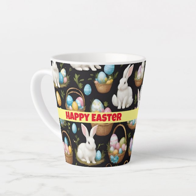 Boho Easter Bunny Collection Latte Mug (Left Angle)