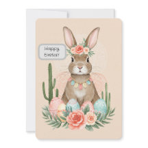 Boho Easter Bunny Printable Card – Whimsical
