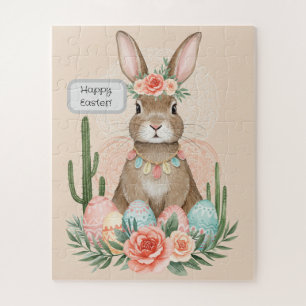 Boho Easter Bunny Whimsical Pastel Jigsaw Puzzle