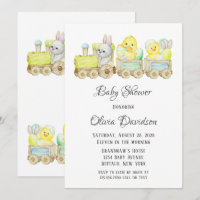 Boho Easter Chicks Cho Cho Train Baby Shower Invit