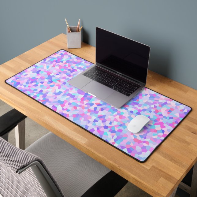 Boho Eclectic Colourful Pastel Sprinkle Mosaic Desk Mat (Office 2)
