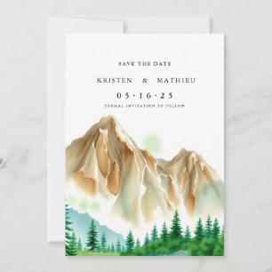 Boho Editable Mountain  Save The Date